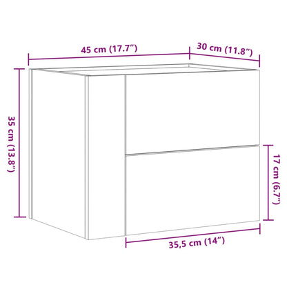 Wand-Nachttisch Sonoma-Eiche 45x30x35 cm