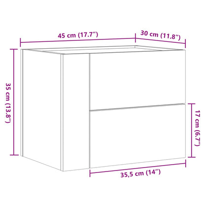 Wand-Nachttisch Betongrau 45x30x35 cm