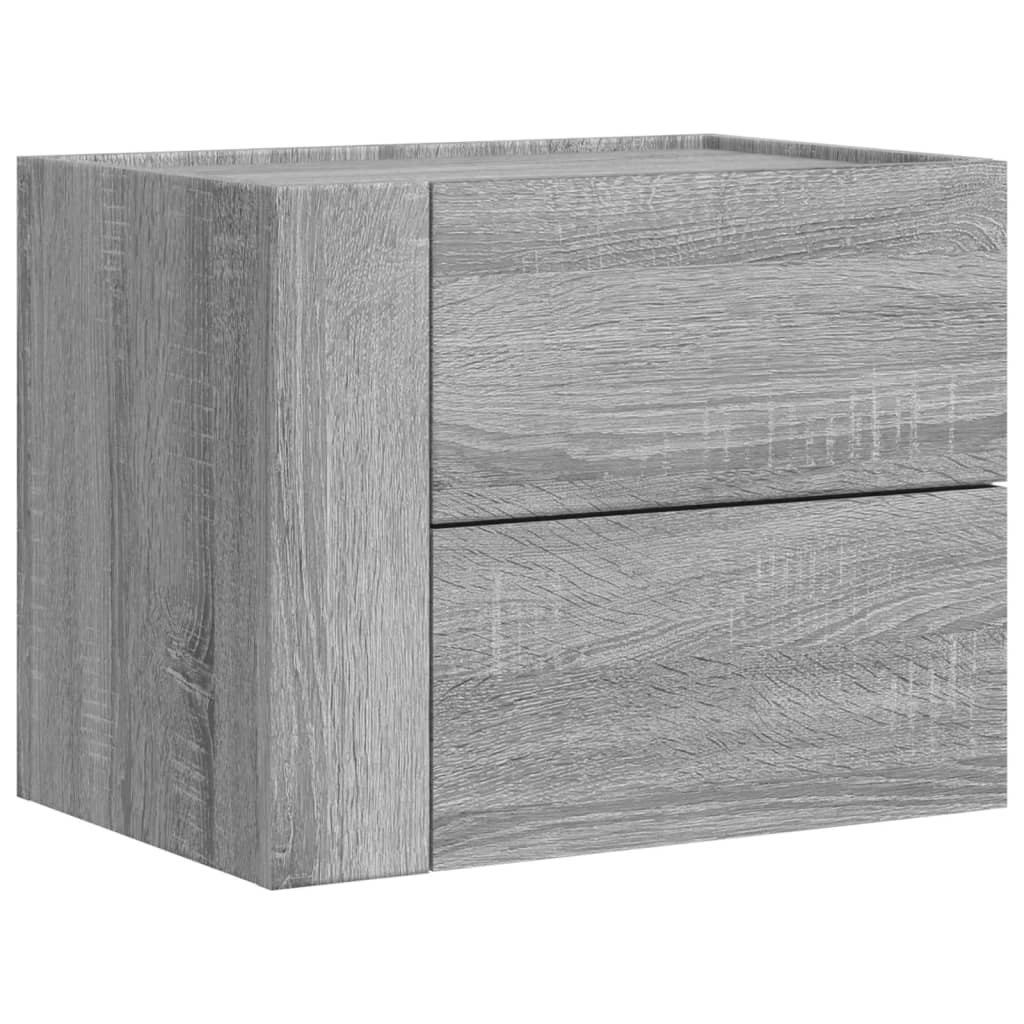 Wand-Nachttische 2 Stk. Grau Sonoma 45x30x35 cm