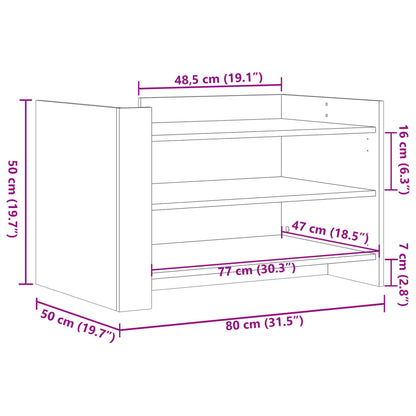 Couchtisch Schwarz 80x50x50 cm Holzwerkstoff