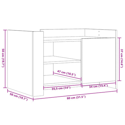 Couchtisch Betongrau 80x50x50 cm Holzwerkstoff