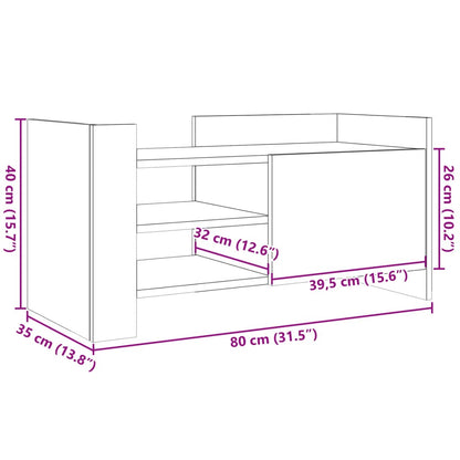 TV-Schrank Betongrau 80x35x40 cm Holzwerkstoff