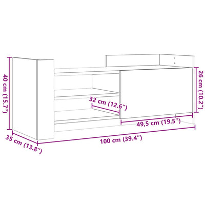 TV-Schrank Weiß 100x35x40 cm Holzwerkstoff