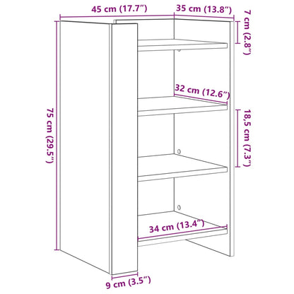 Sideboard Räuchereiche 45x35x75 cm Holzwerkstoff