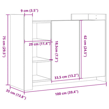 Sideboard Räuchereiche 100x35x75 cm Holzwerkstoff