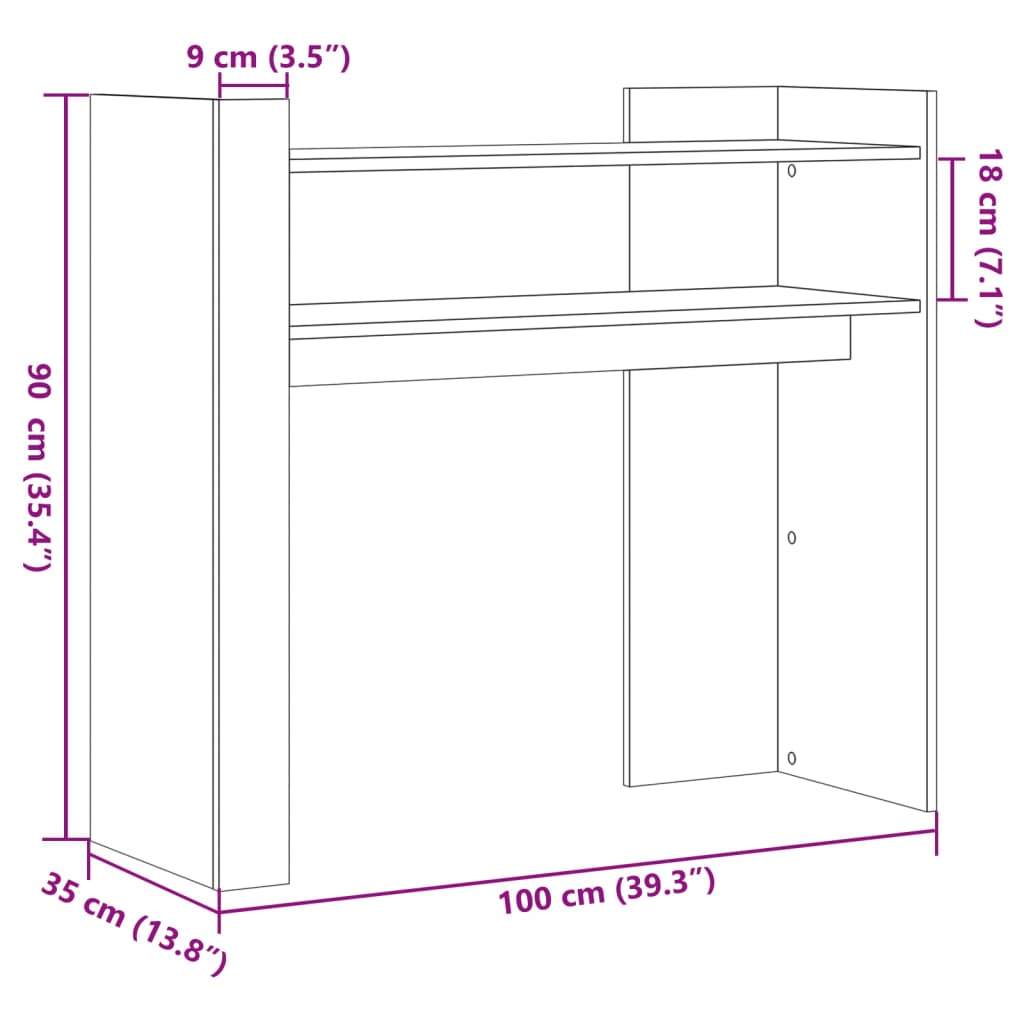 Konsolentisch Sonoma-Eiche 100x35x90 cm Holzwerkstoff