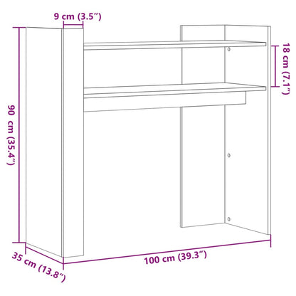 Konsolentisch Betongrau 100x35x90 cm Holzwerkstoff