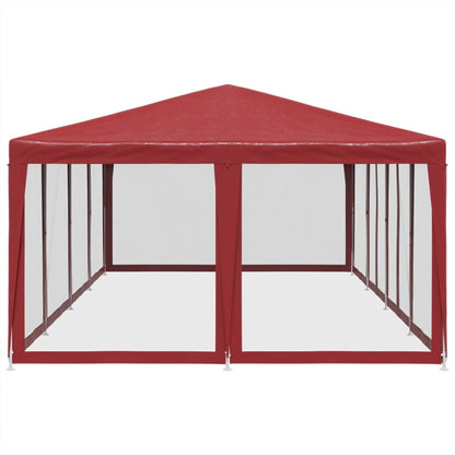 Partyzelt mit 12 Mesh-Seitenteilen Rot 8x4 m HDPE