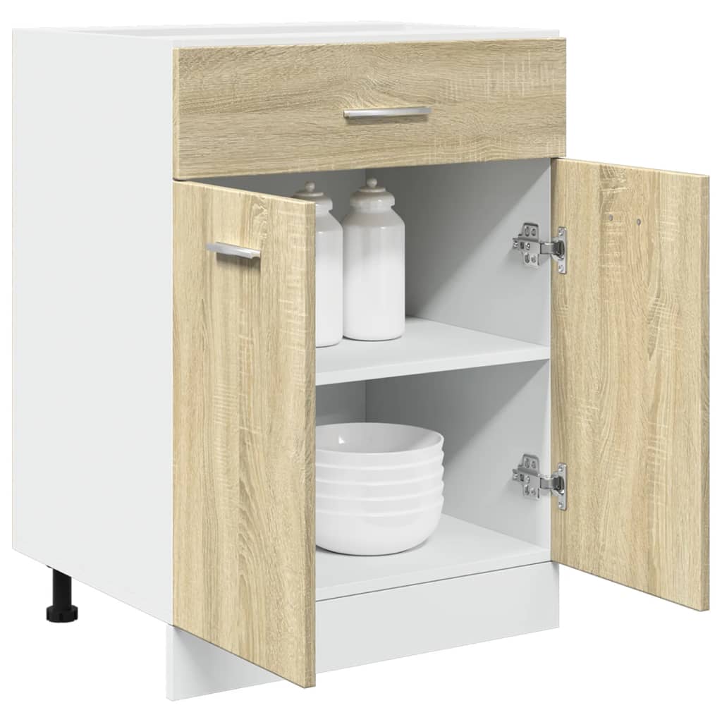 Schubunterschrank Sonoma-Eiche 60x46x81,5 cm Holzwerkstoff