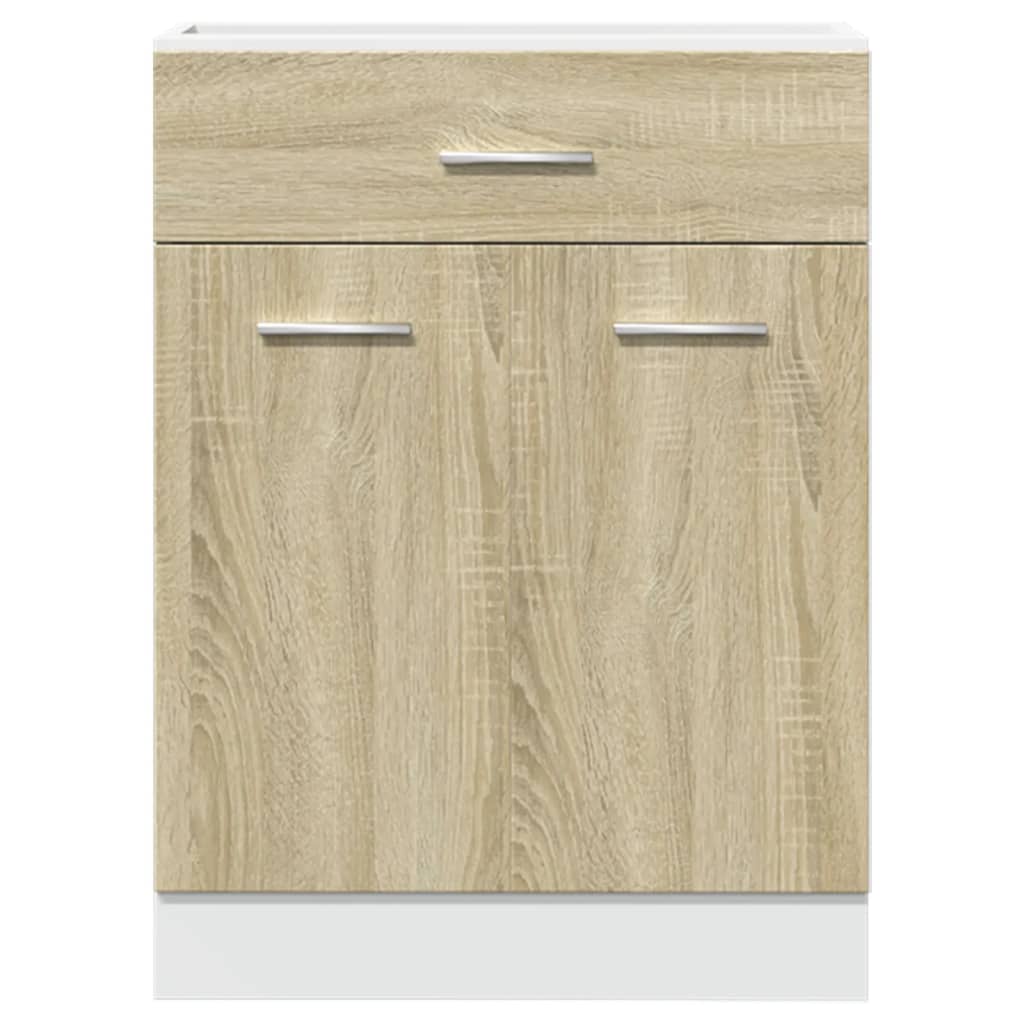 Schubunterschrank Sonoma-Eiche 60x46x81,5 cm Holzwerkstoff