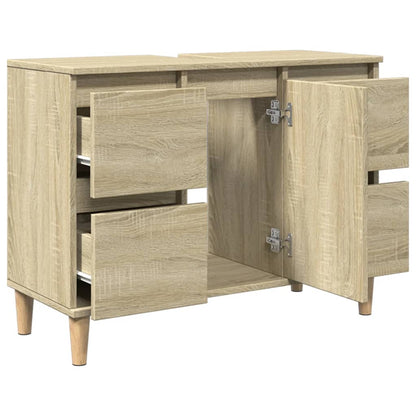 Waschbeckenunterschrank Sonoma-Eiche 80x33x60 cm Holzwerkstoff