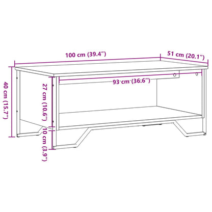 Couchtisch Räuchereiche 100x51x40 cm Holzwerkstoff