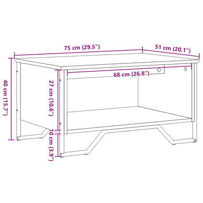 Couchtisch Schwarz 75x51x40 cm Holzwerkstoff