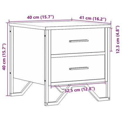 Nachttisch Grau Sonoma 40x41x40 cm Holzwerkstoff