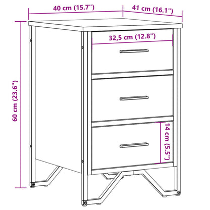 Nachttisch Grau Sonoma 40x41x60 cm Holzwerkstoff