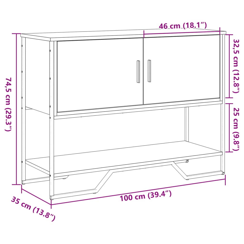 Konsolentisch Sonoma-Eiche 100x35x74,5 cm Holzwerkstoff