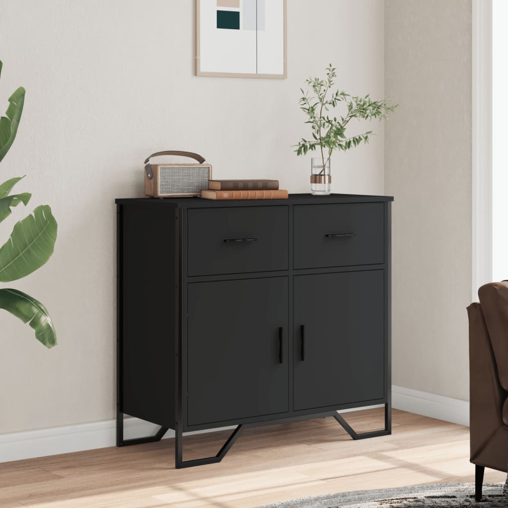 Sideboard Schwarz 79,5x35,5x74,5 cm Holzwerkstoff