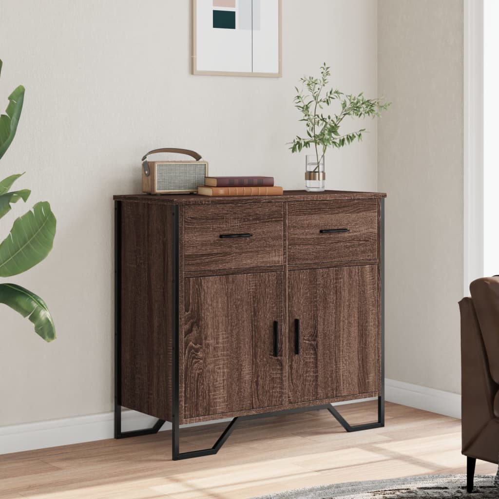 Sideboard Braun Eichen-Optik 79,5x35,5x74,5 cm Holzwerkstoff