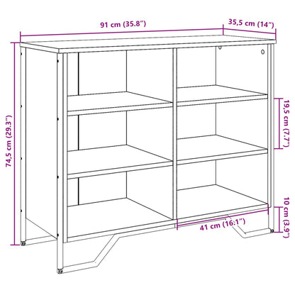 Sideboard Braun Eichen-Optik 91x35,5x74,5 cm Holzwerkstoff