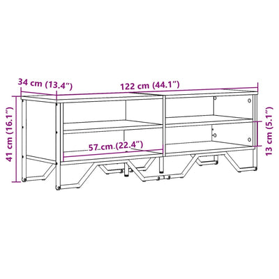 TV-Schrank Schwarz 122x34x41 cm Holzwerkstoff