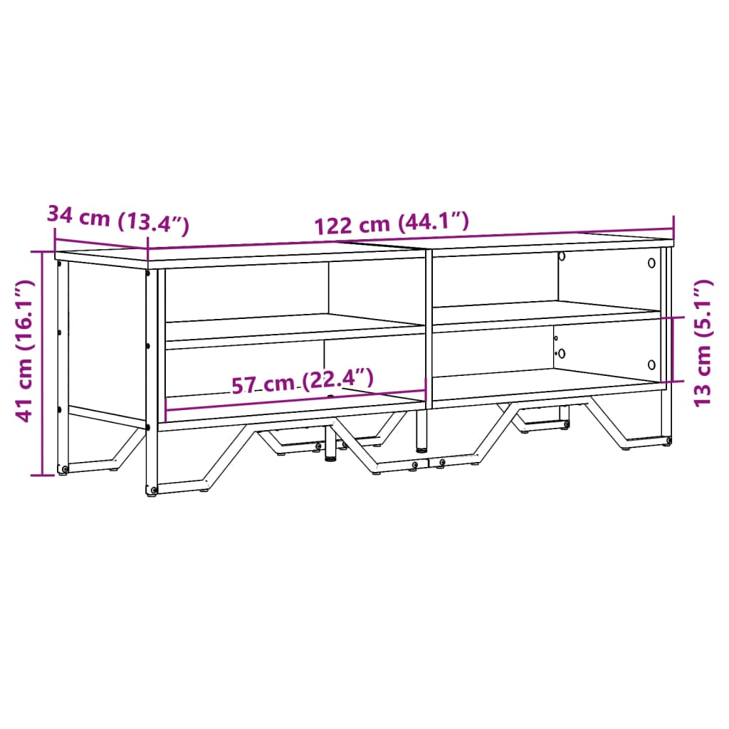 TV-Schrank Sonoma-Eiche 122x34x41 cm Holzwerkstoff