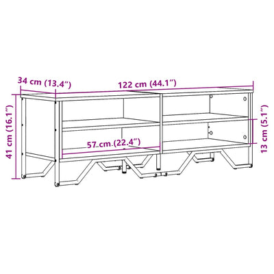 TV-Schrank Grau Sonoma 122x34x41 cm Holzwerkstoff