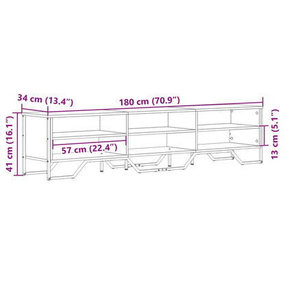 TV-Schrank Braun Eichen-Optik 180x34x41 cm Holzwerkstoff