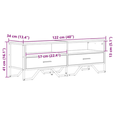 TV-Schrank Schwarz 122x34x41 cm Holzwerkstoff