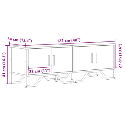 TV-Schrank Schwarz 122x34x41 cm Holzwerkstoff