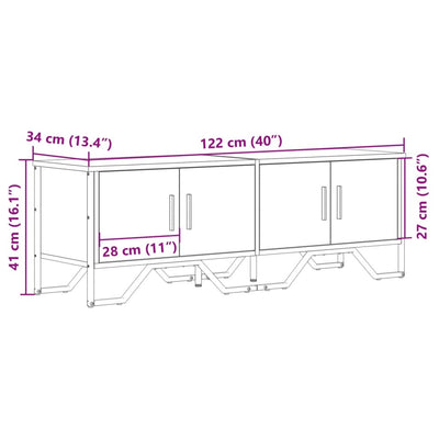 TV-Schrank Schwarz 122x34x41 cm Holzwerkstoff