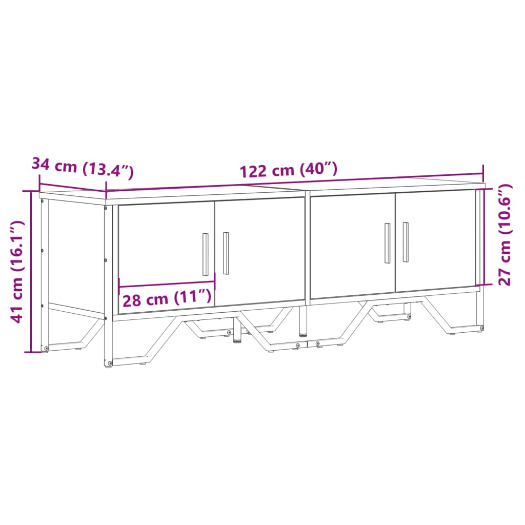 TV-Schrank Sonoma-Eiche 122x34x41 cm Holzwerkstoff