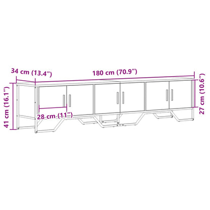 TV-Schrank Grau Sonoma 180x34x41 cm Holzwerkstoff