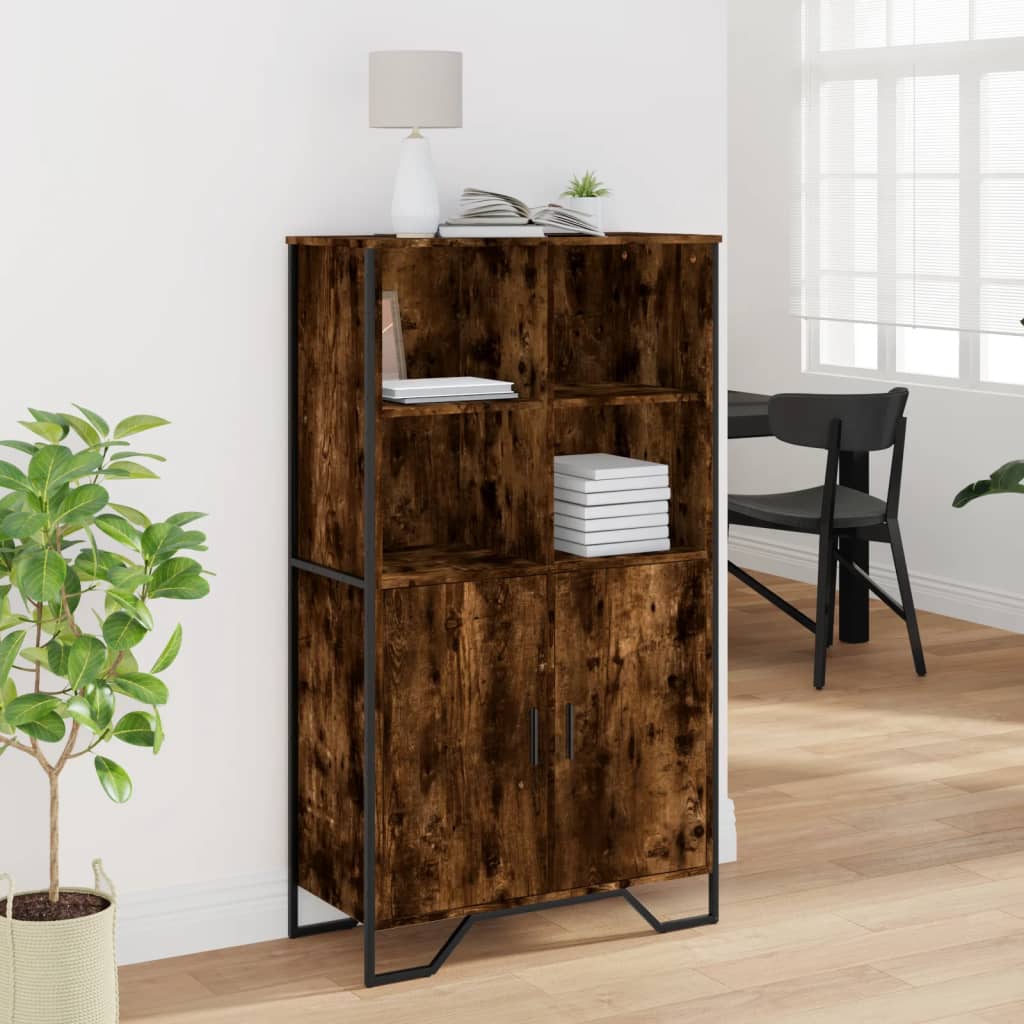 Highboard Räuchereiche 79,5x35,5x137,5 cm Holzwerkstoff