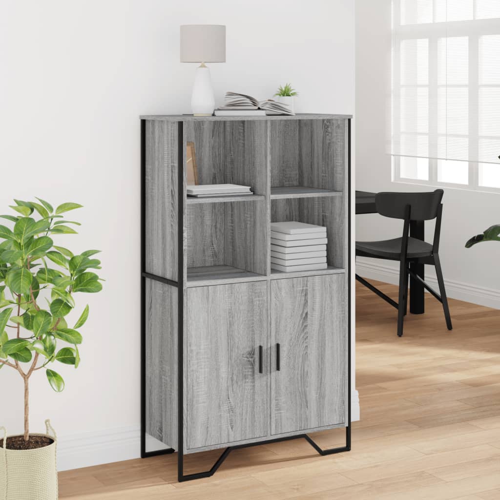 Highboard Grau Sonoma 79,5x35,5x137,5 cm Holzwerkstoff