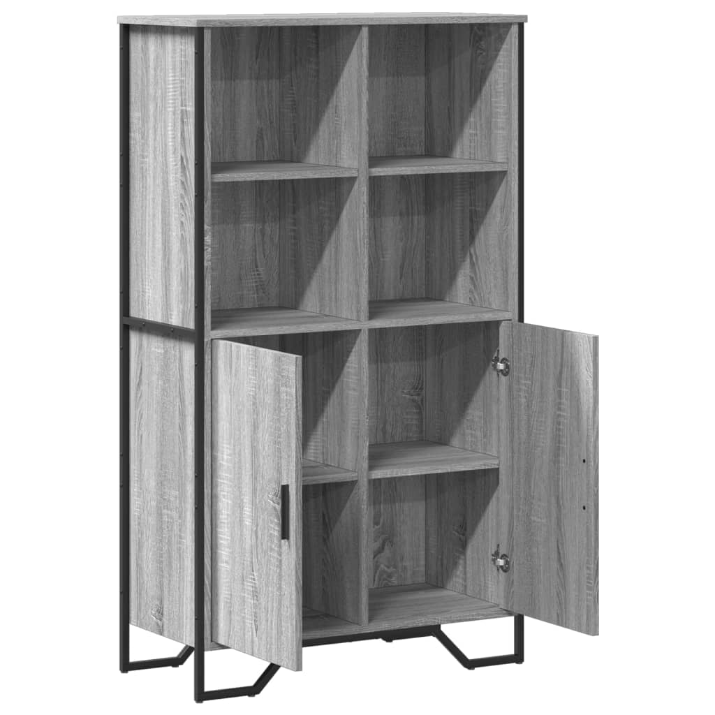 Highboard Grau Sonoma 79,5x35,5x137,5 cm Holzwerkstoff