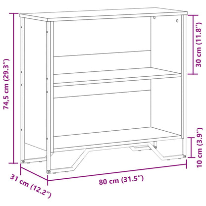 Bücherregal Schwarz 80x31x74,5 cm Holzwerkstoff