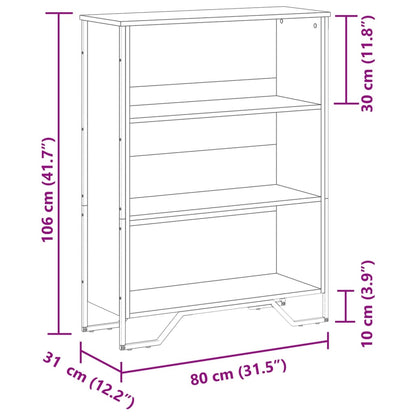 Bücherregal Schwarz 80x31x106 cm Holzwerkstoff