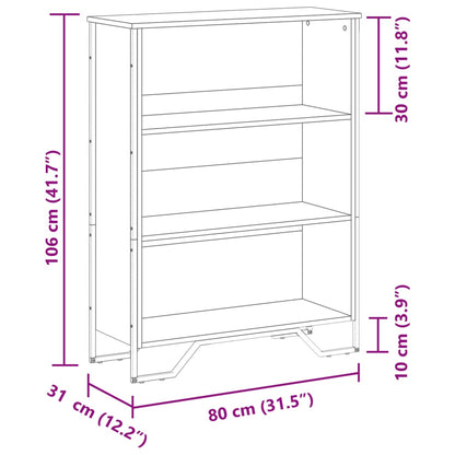 Bücherregal Grau Sonoma 80x31x106 cm Holzwerkstoff