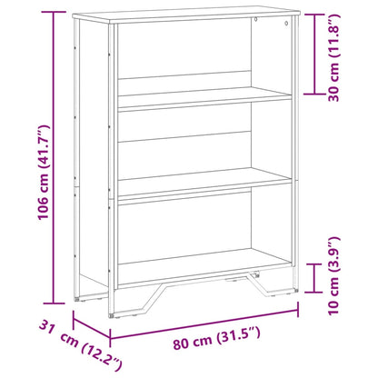 Bücherregal Braun Eichen-Optik 80x31x106 cm Holzwerkstoff