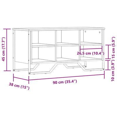 Schuhregal Schwarz 90x38x45,5 cm Holzwerkstoff