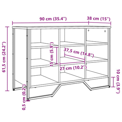 Schuhregal Schwarz 90x38x61,5 cm Holzwerkstoff