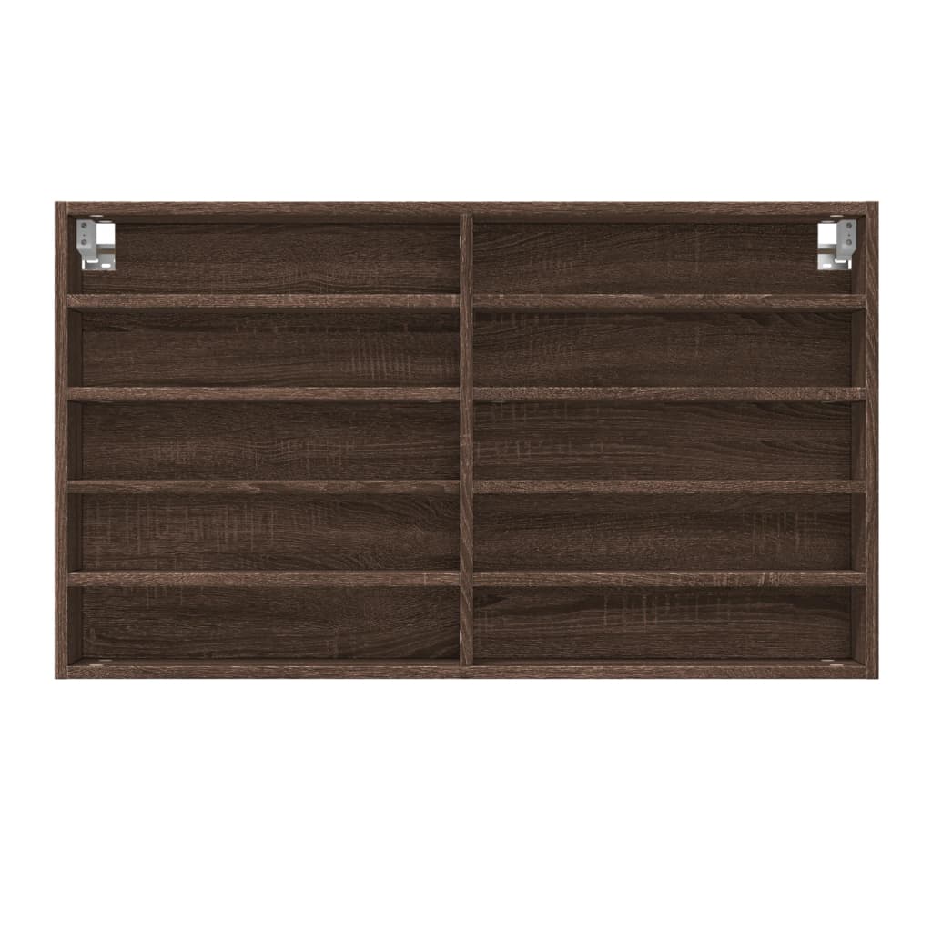 Vitrinenschrank Braun Eichen-Optik 100x15x58 cm Holzwerkstoff