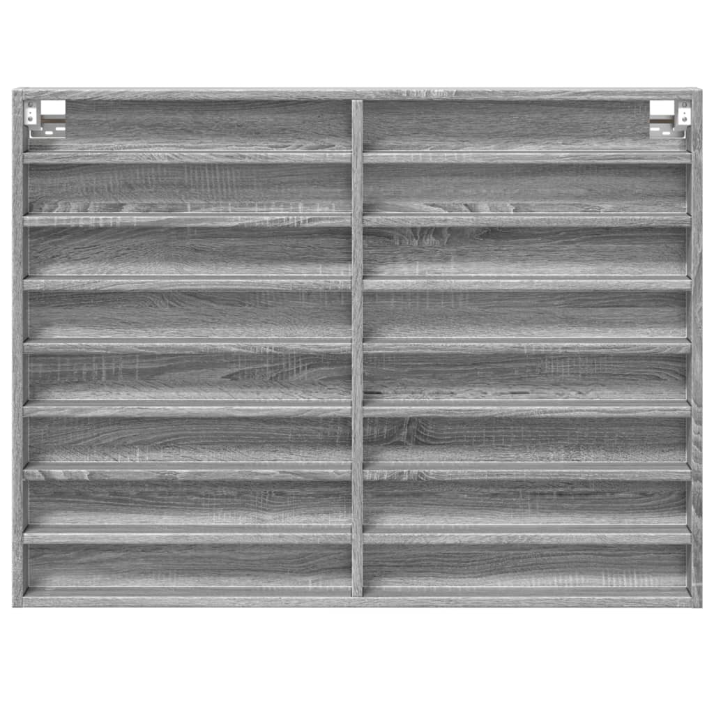 Vitrinenschrank Grau Sonoma 100x8,5x75 cm Holzwerkstoff