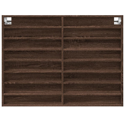 Vitrinenschrank Braun Eichen-Optik 100x8,5x75 cm Holzwerkstoff