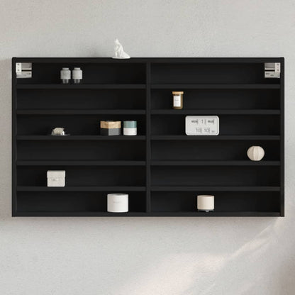 Vitrinenschrank Schwarz 100x8,5x58 cm Holzwerkstoff