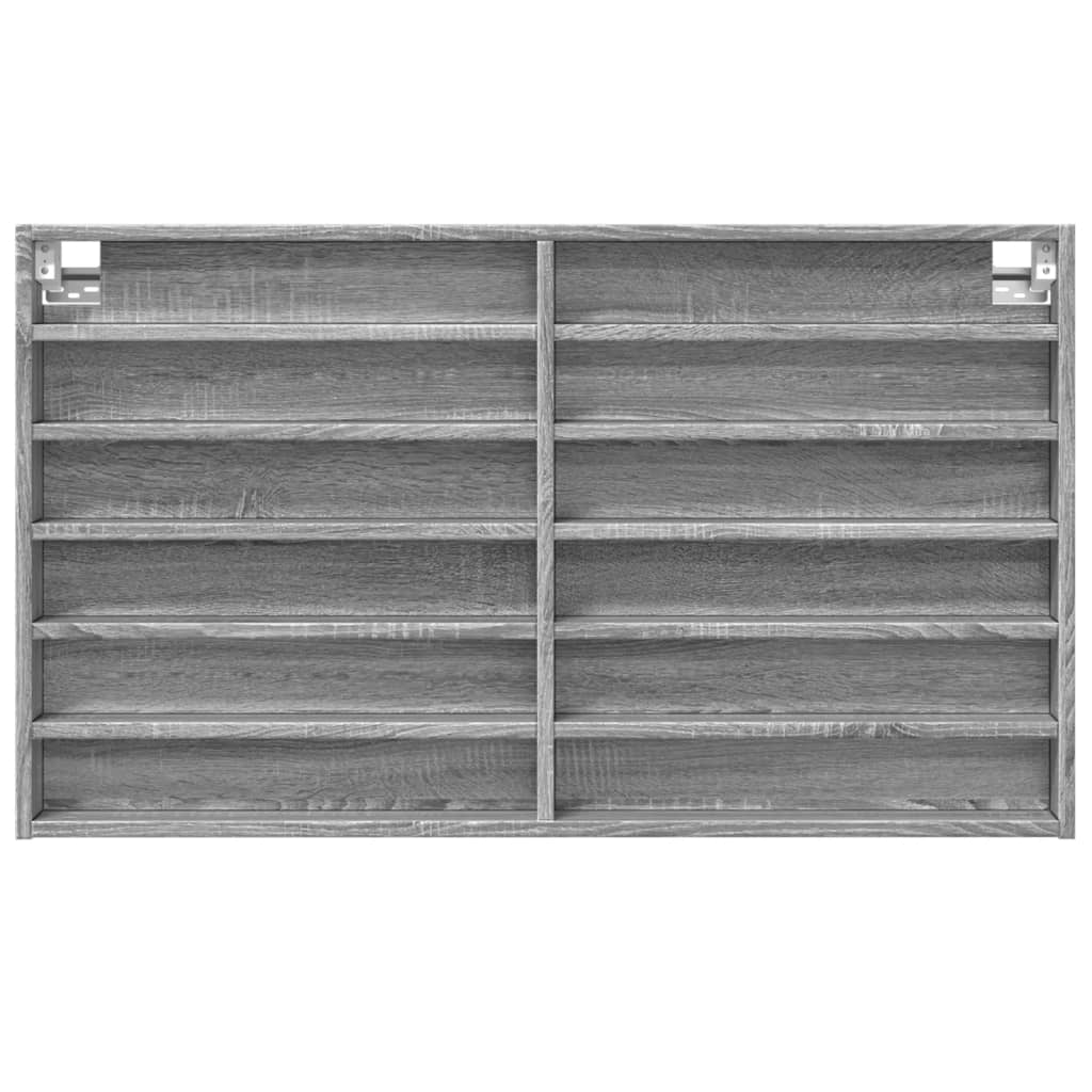 Vitrinenschrank Grau Sonoma 100x8,5x58 cm Holzwerkstoff