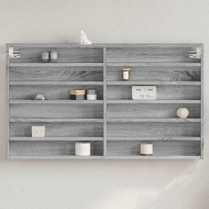 Vitrinenschrank Grau Sonoma 100x8,5x58 cm Holzwerkstoff