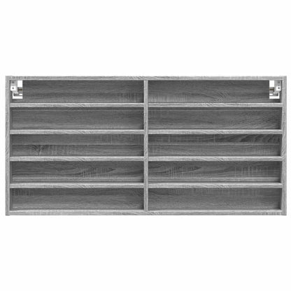 Vitrinenschrank Grau Sonoma 100x8,5x50 cm Holzwerkstoff