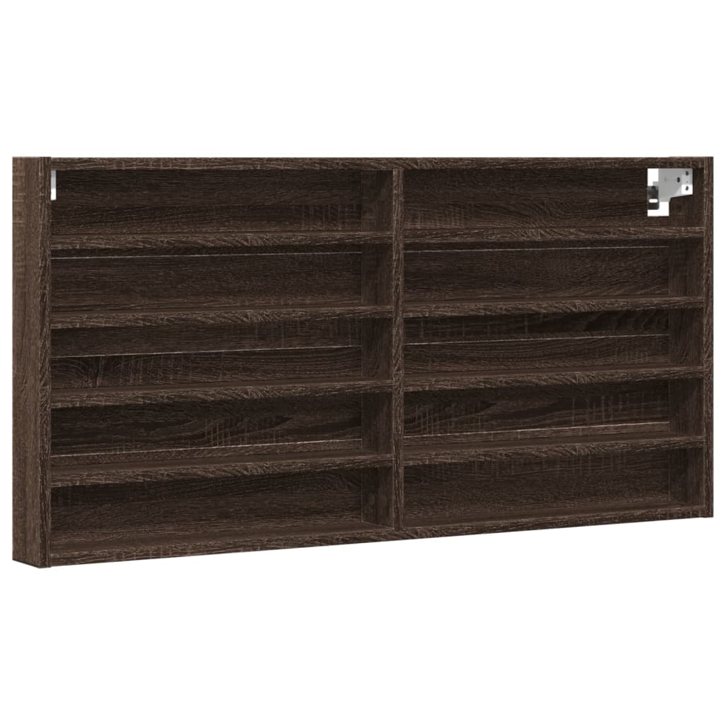 Vitrinenschrank Braun Eichen-Optik 100x8,5x50 cm Holzwerkstoff