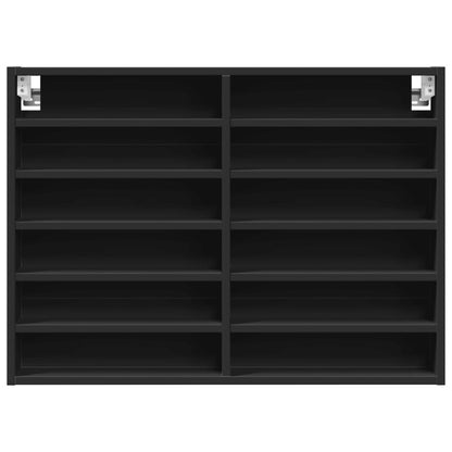 Vitrinenschrank Schwarz 80x8,5x58 cm Holzwerkstoff